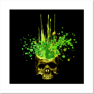 Skull Paint Explosion Posters and Art